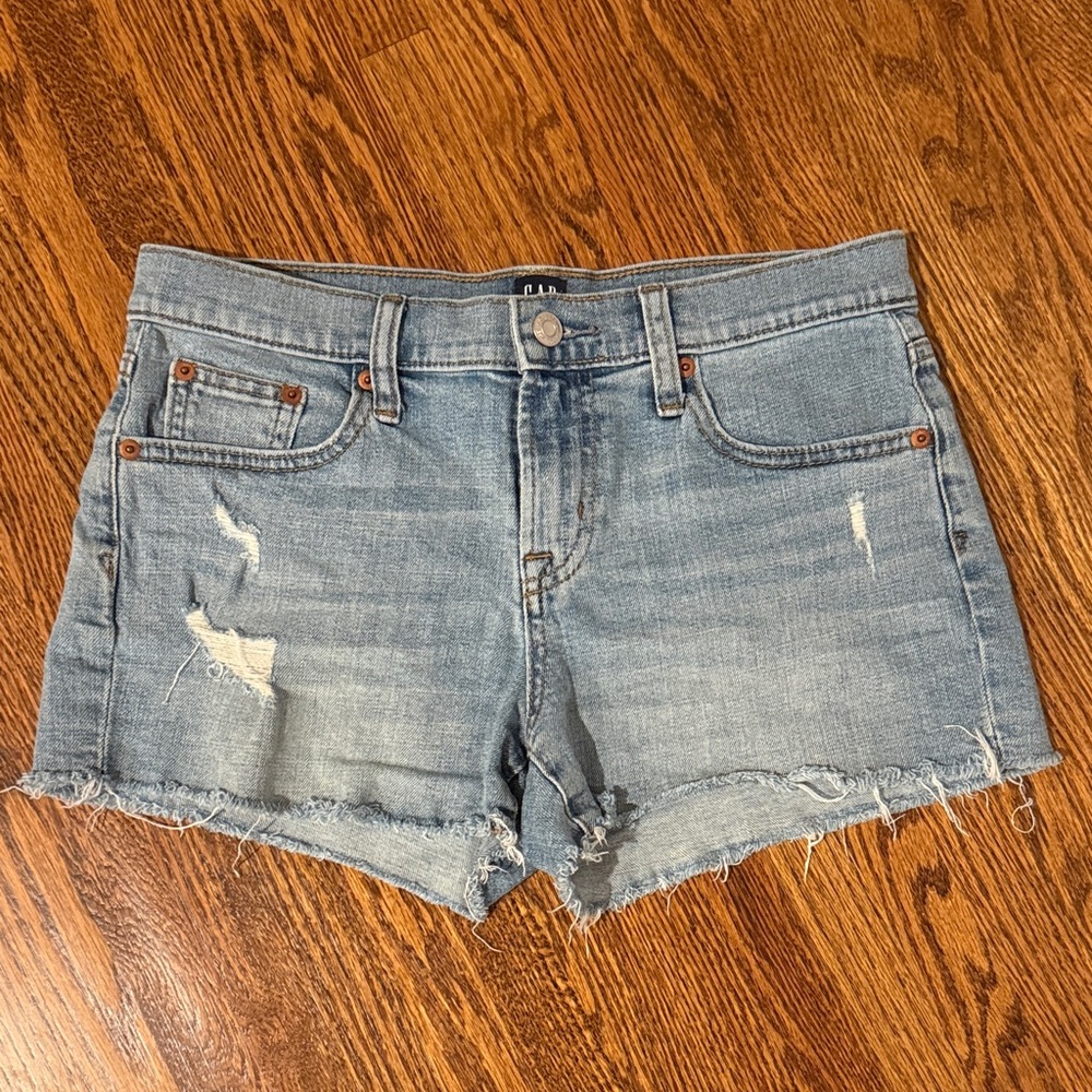 GAP Light Blue Distressed Denim Cutoff Shorts